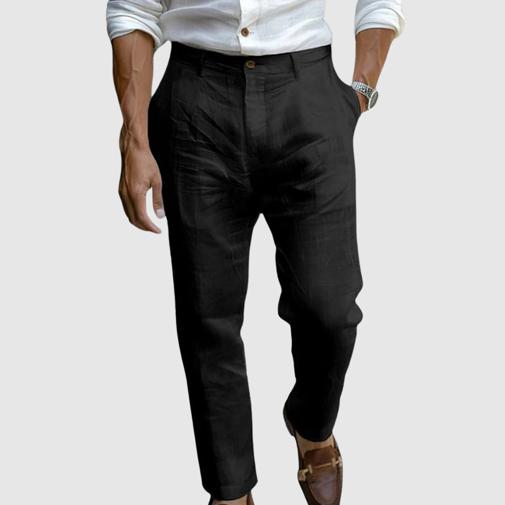 Men's Pleated Tapered Trousers | Cropped