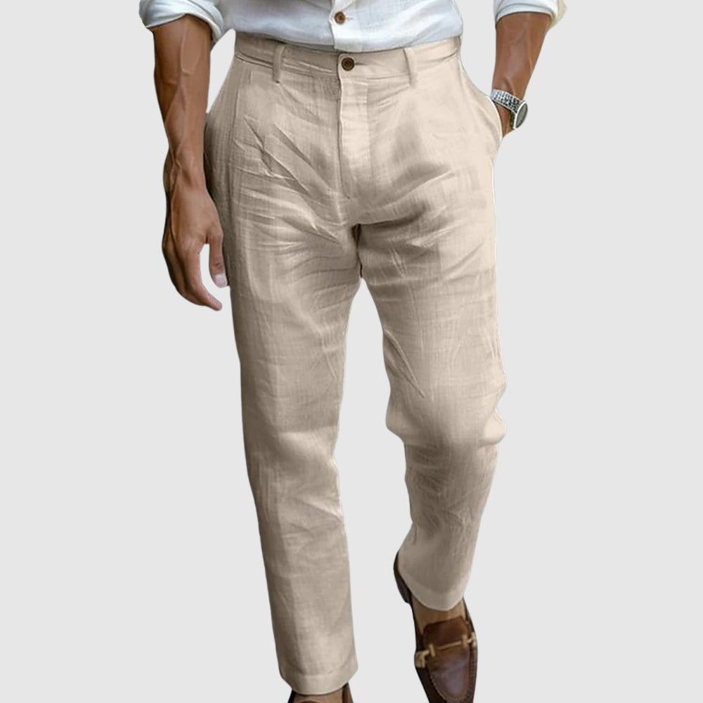 Men's Pleated Tapered Trousers | Cropped