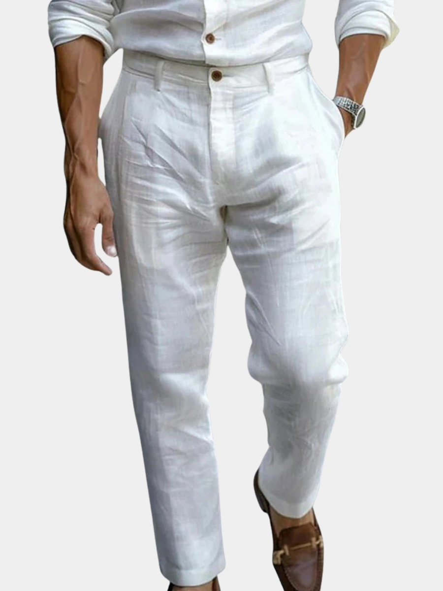 Men's Pleated Tapered Trousers | Cropped