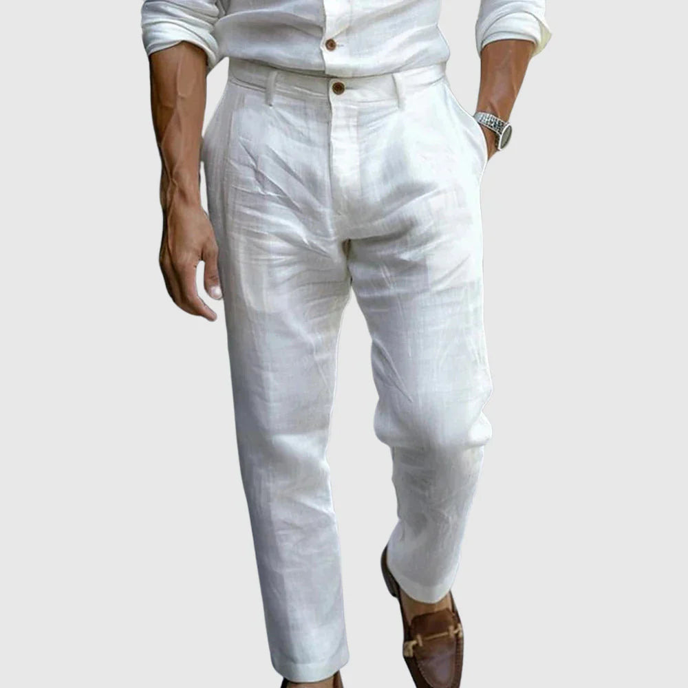 Men's Pleated Tapered Trousers | Cropped