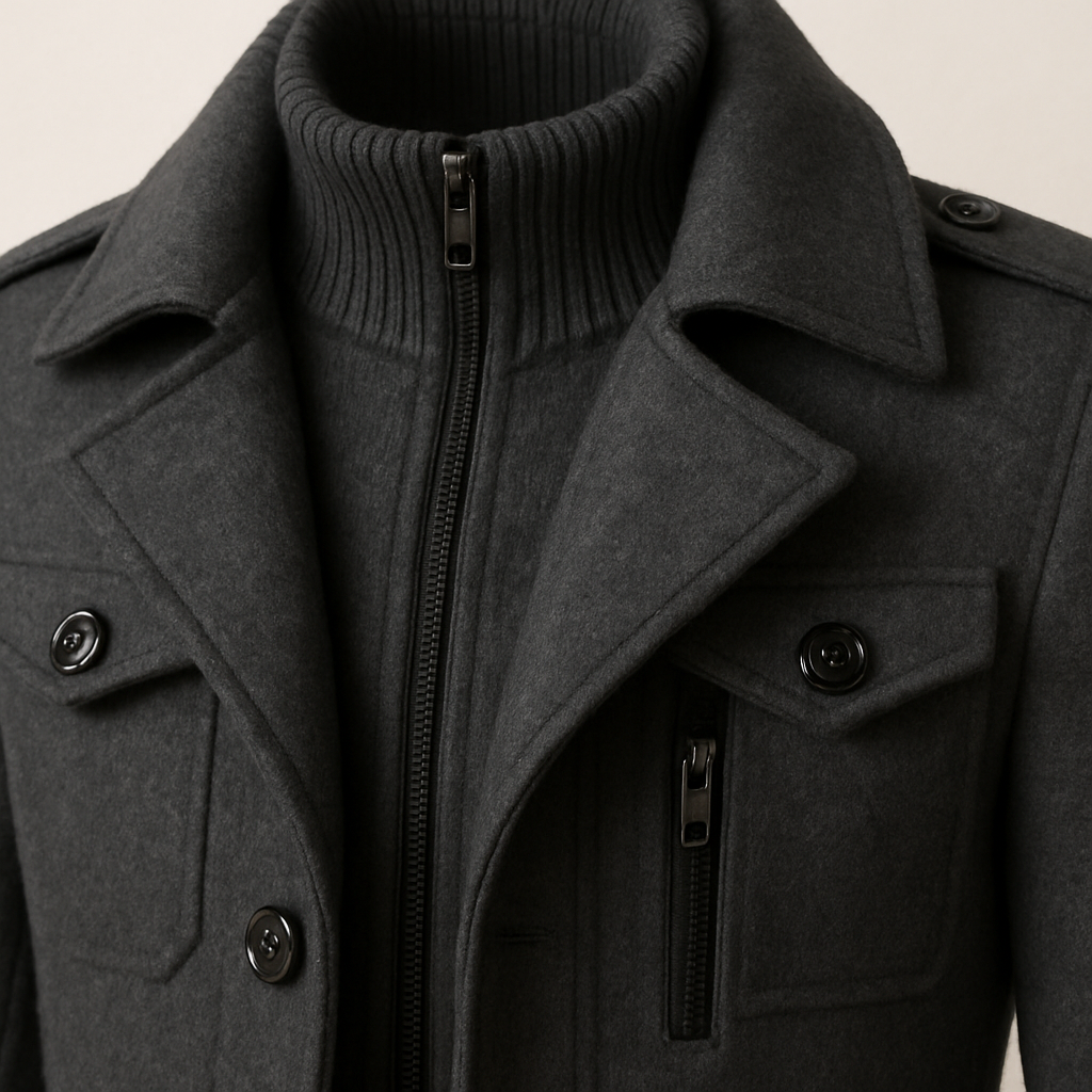 Men's Pea Coat | Button Front