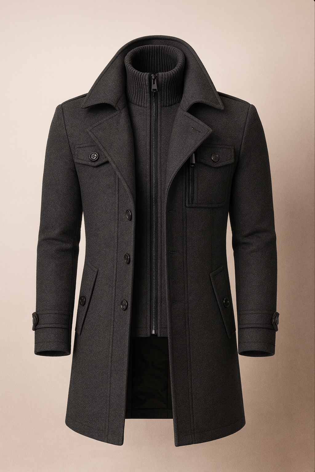 Men's Pea Coat | Button Front