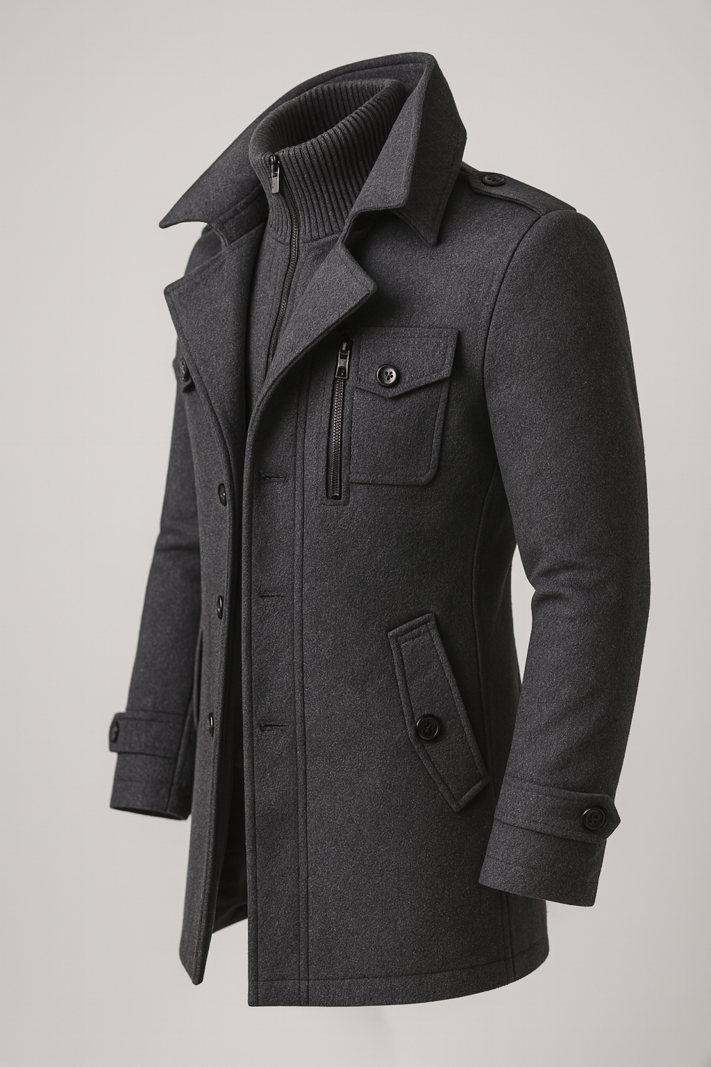 Men's Pea Coat | Button Front