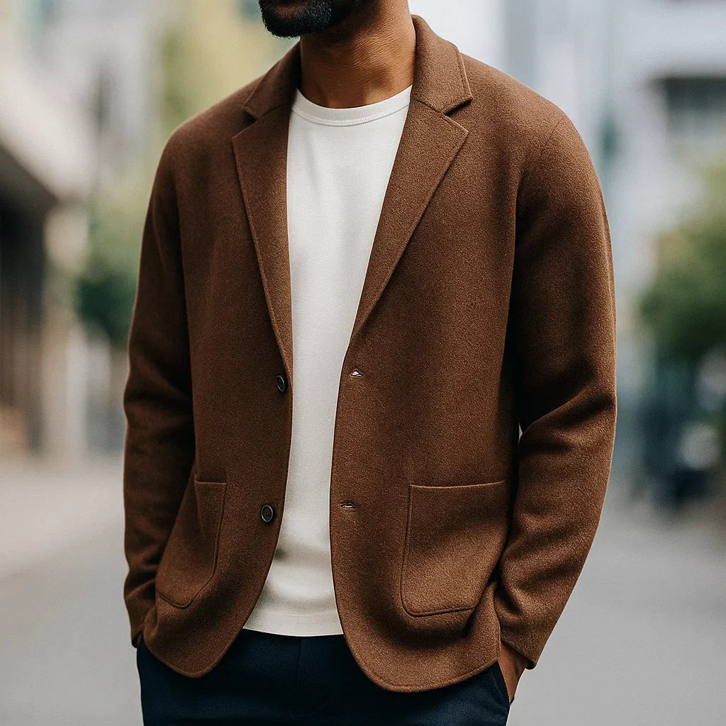 Men's Knitted Blazer | Notch Lapel