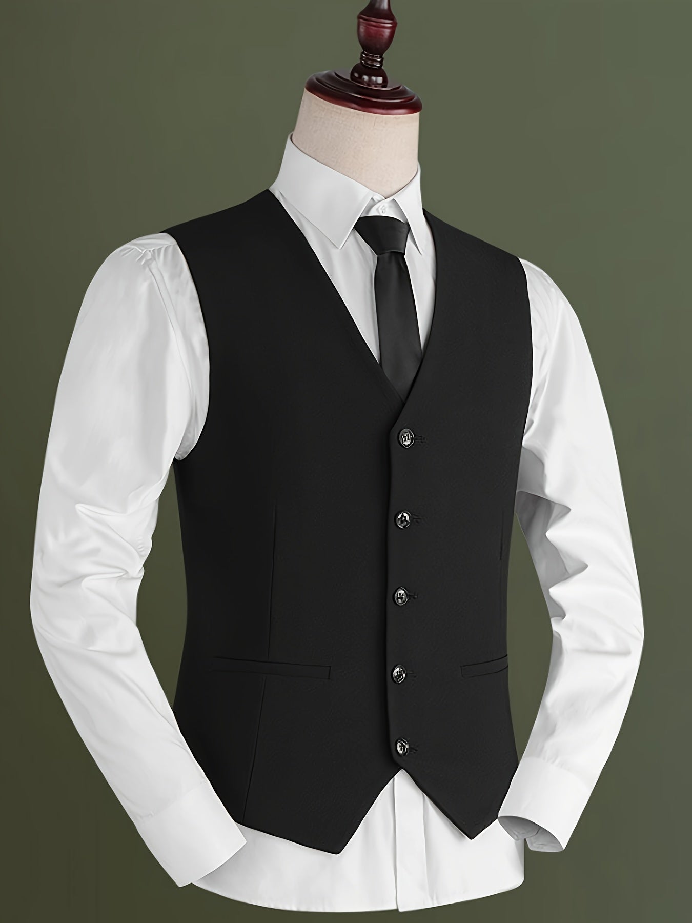 Men's V-Neck Waistcoat Suit | 5 Button