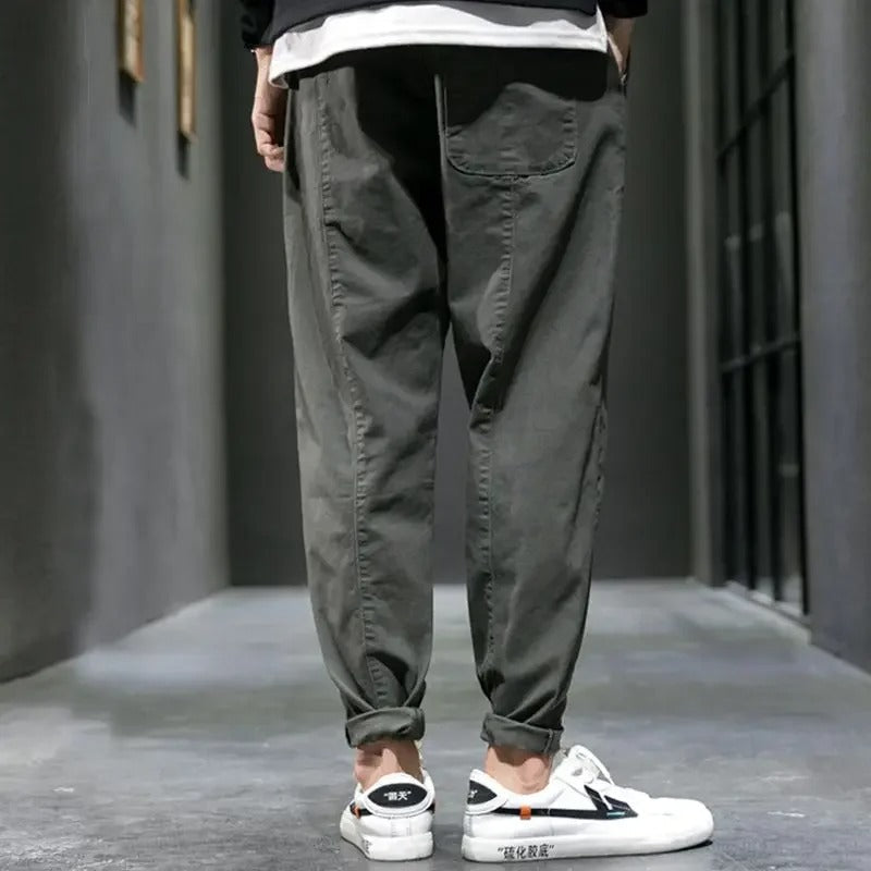 Men's Tapered Cuffed Trousers | Drawstring Waist