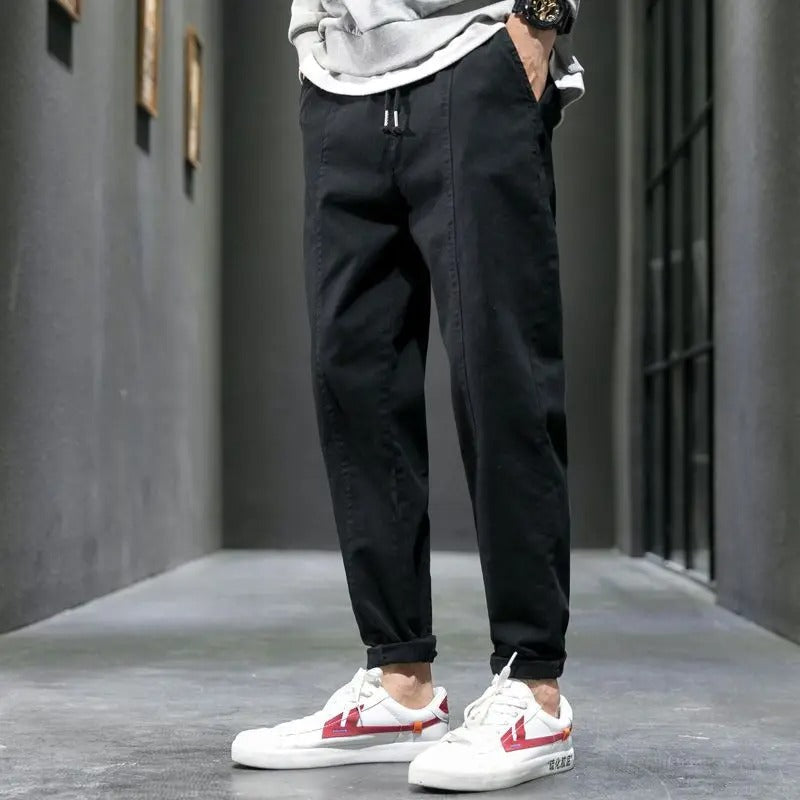Men's Tapered Cuffed Trousers | Drawstring Waist
