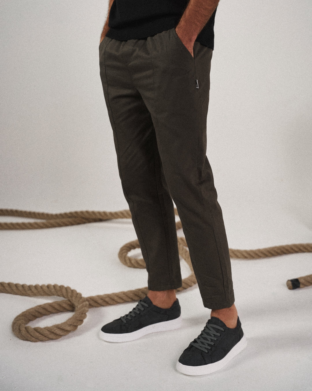 Men's Tapered Cuffed Trousers | Drawstring Waist