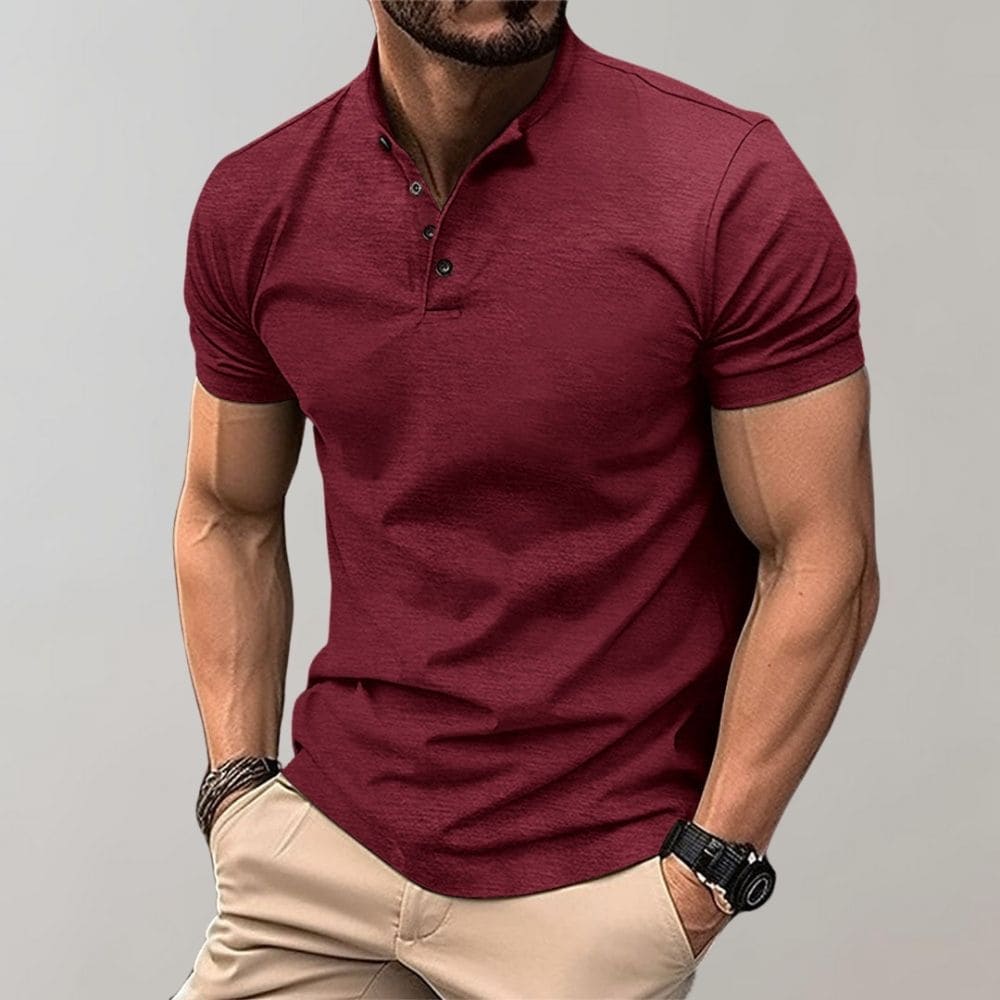 Men's Grandad Collar Polo | Short Sleeve