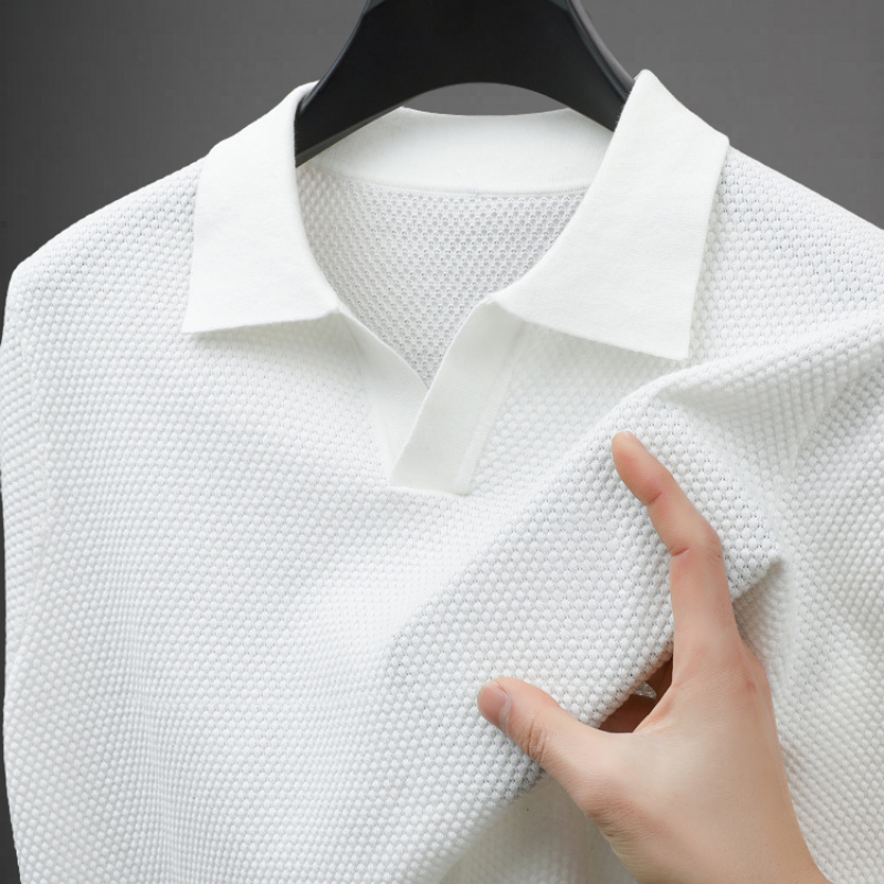 Men's Open Collar Knitted Polo | Short Sleeve