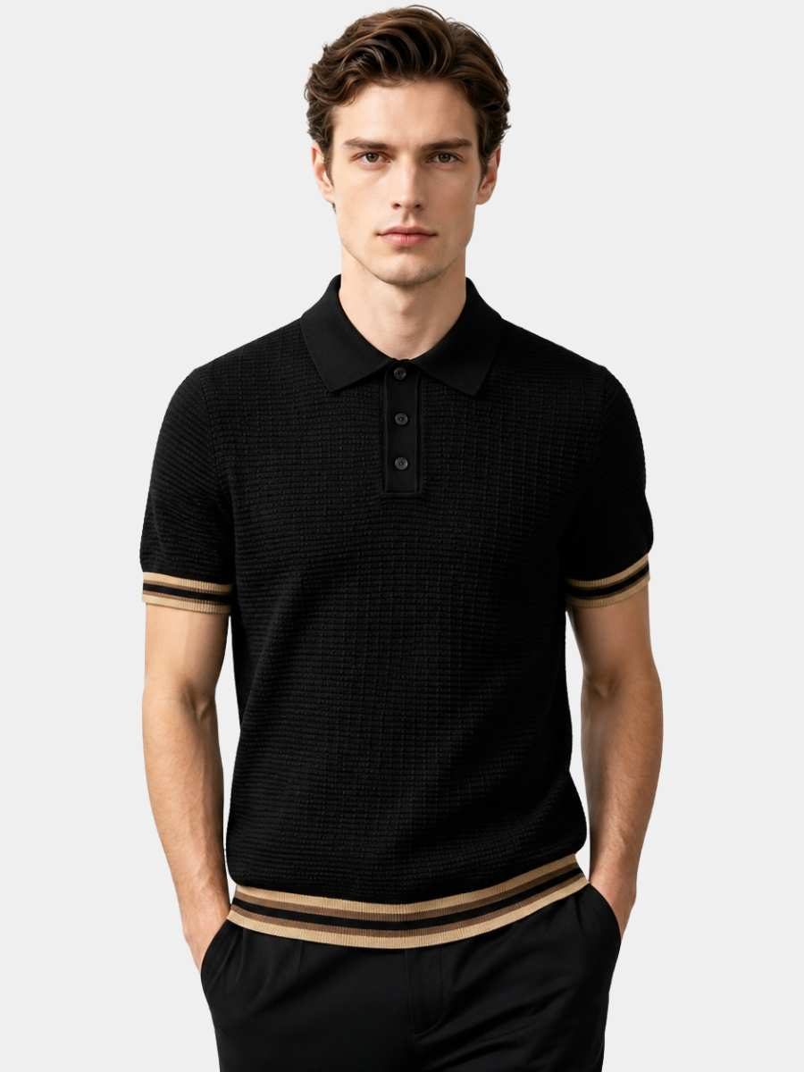 Men's Textured Knit Polo | Short Sleeve