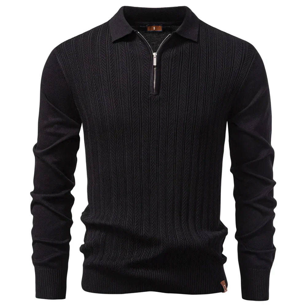 Men's Long Sleeve Polo Shirt | Quarter Zip