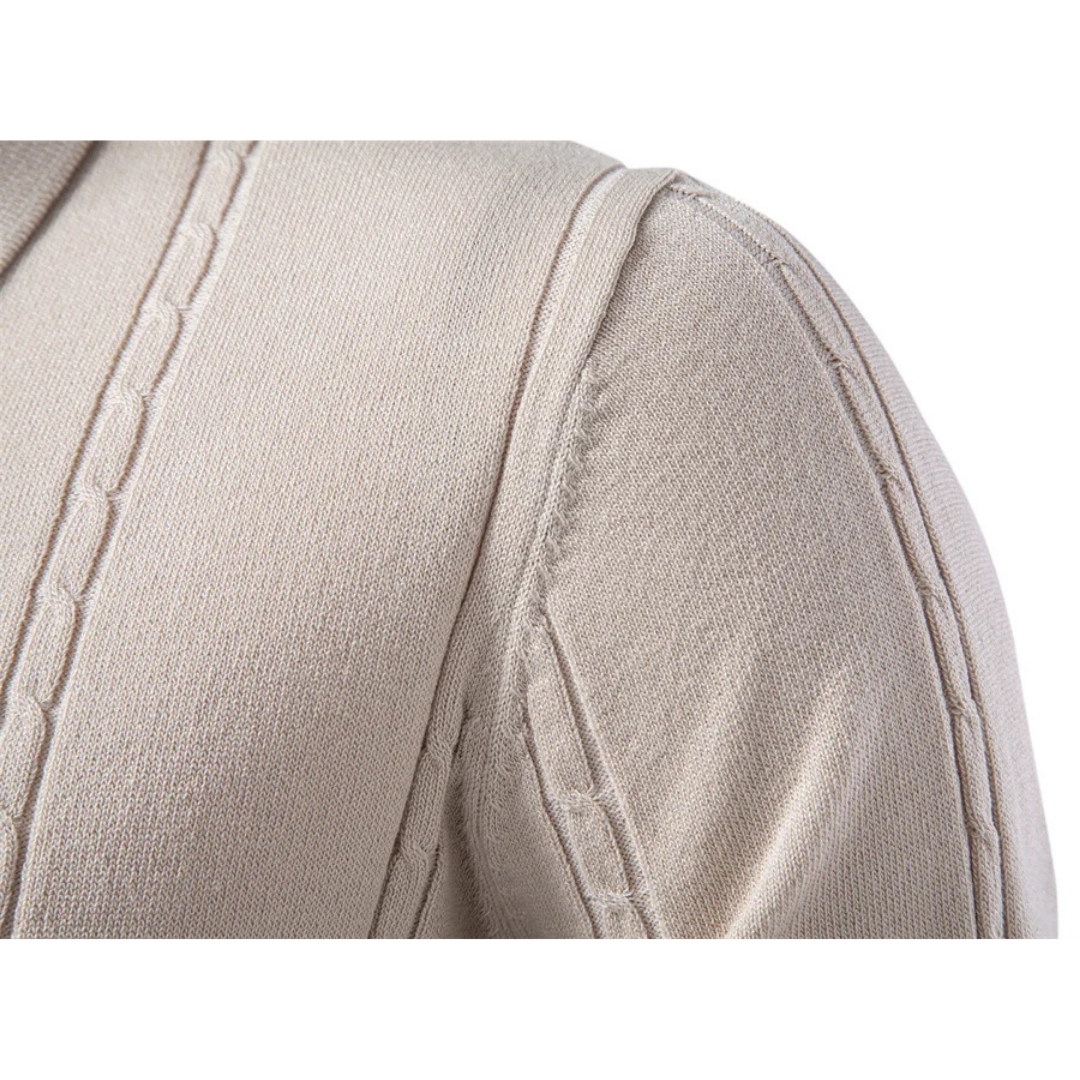 Men's Textured Knit Polo Shirt | Short Sleeve