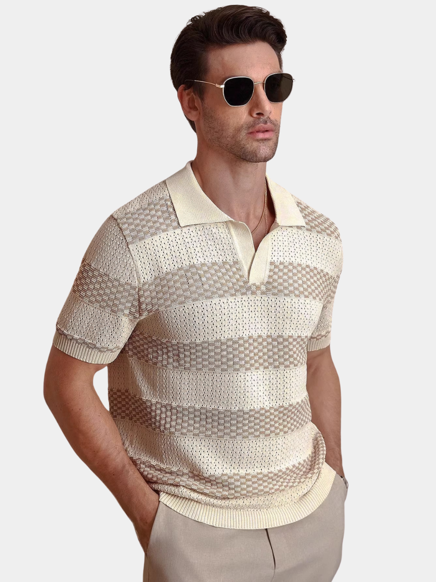 Men's Striped Polo Shirt | Short Sleeve