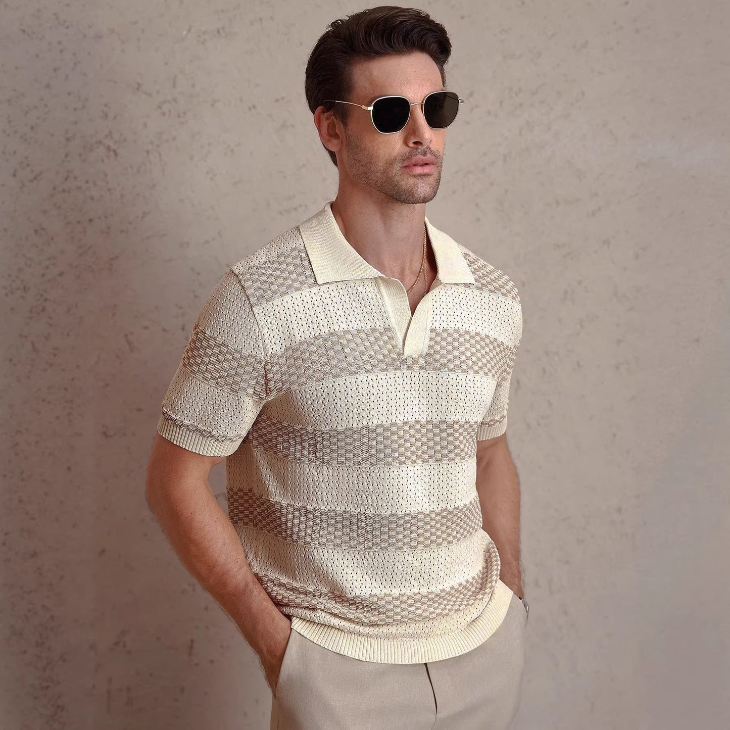 Men's Striped Polo Shirt | Short Sleeve
