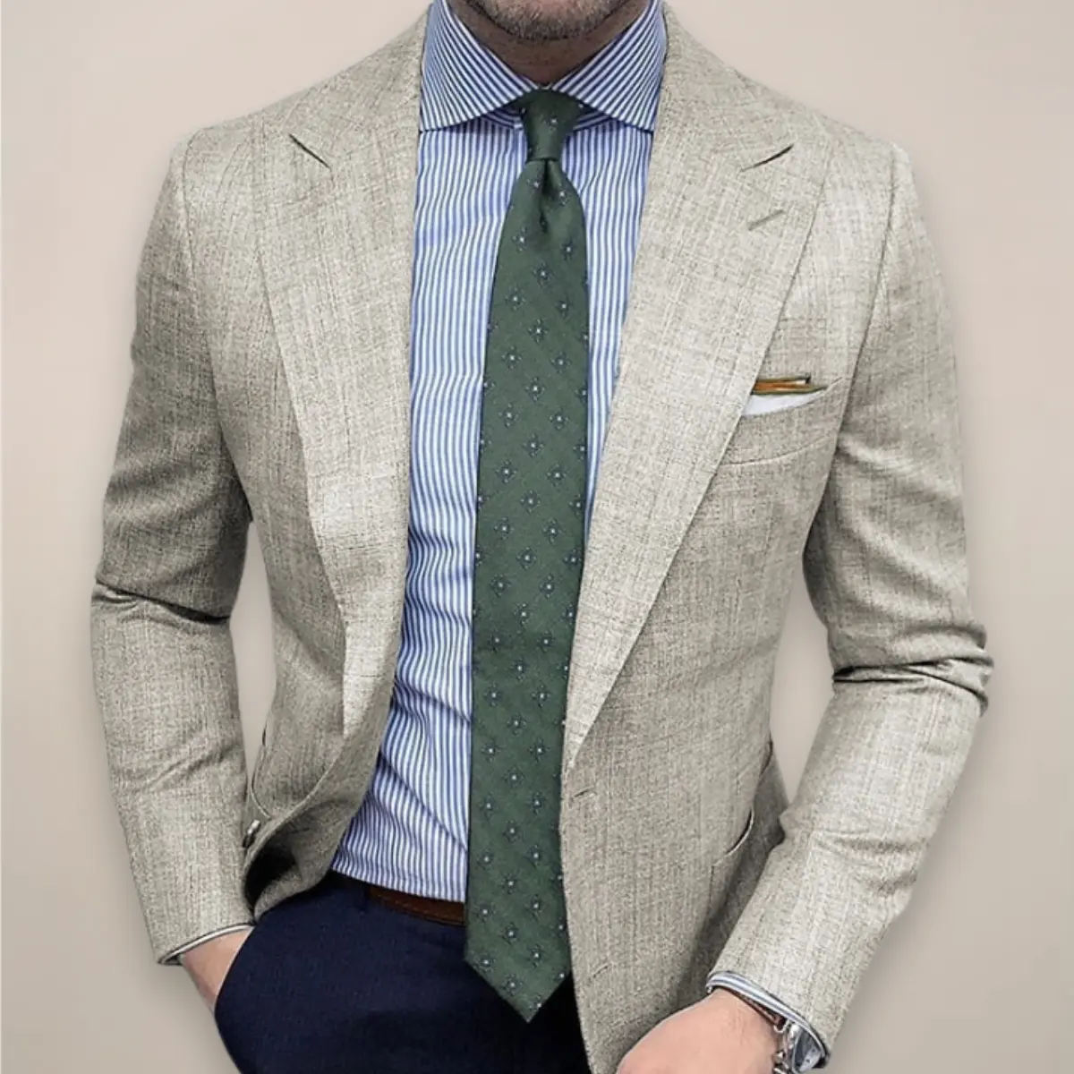 Men's Peak Lapel Blazer | Single Breasted