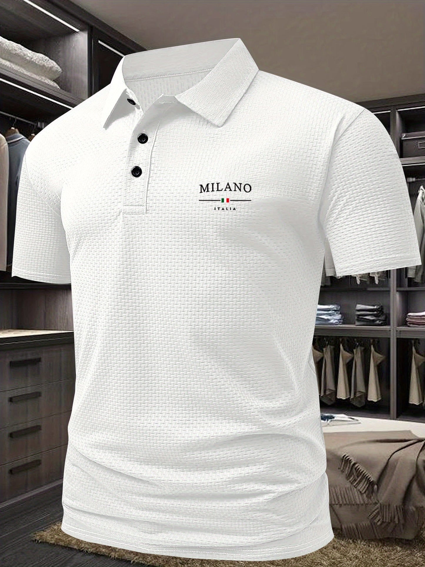 Men's Textured Polo | Short Sleeve