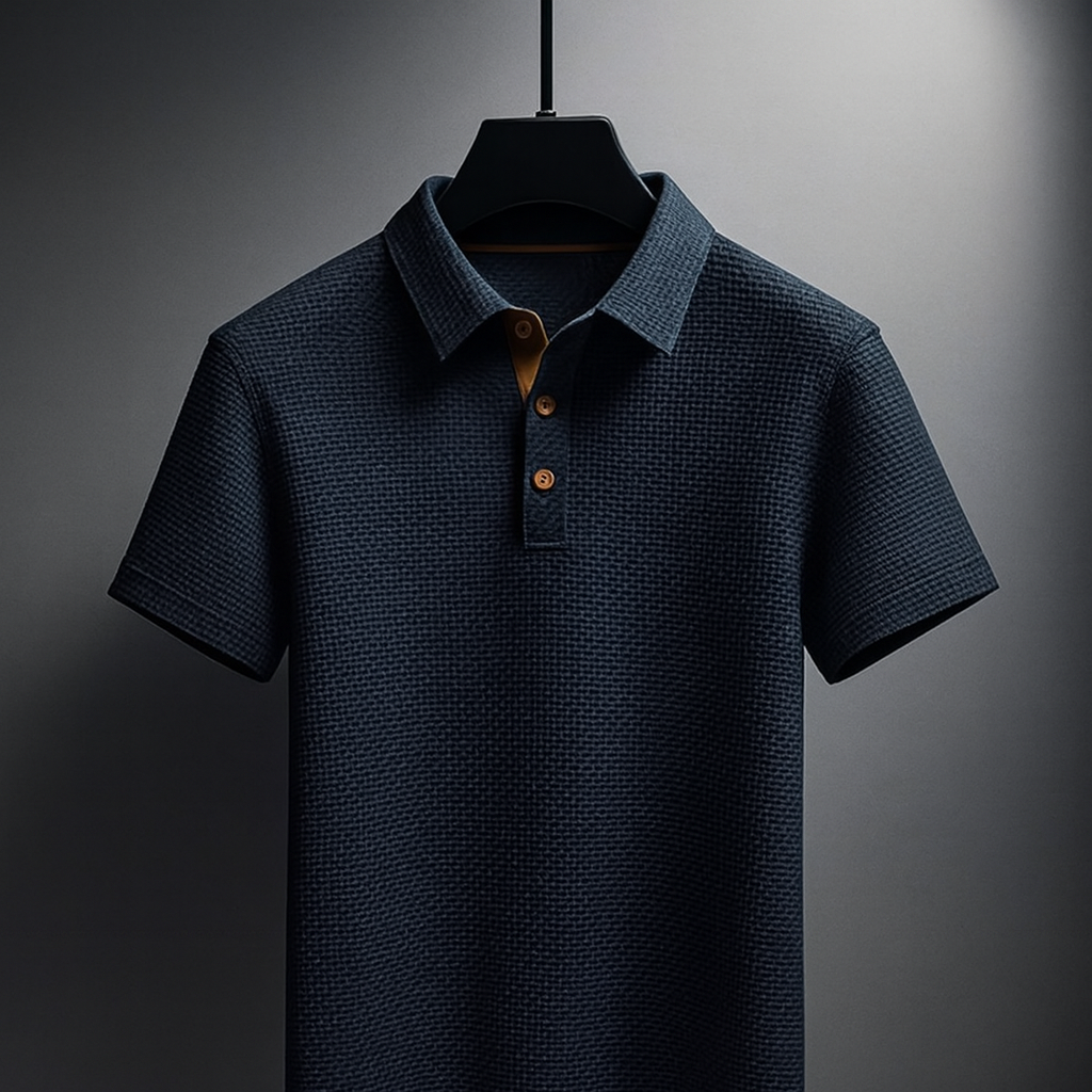 Men's Textured Knitted Polo | Short Sleeve