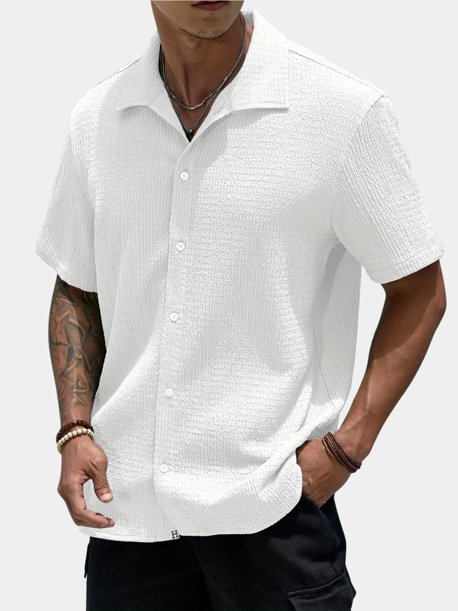 Men's Cuban Collar Shirt | Short Sleeve