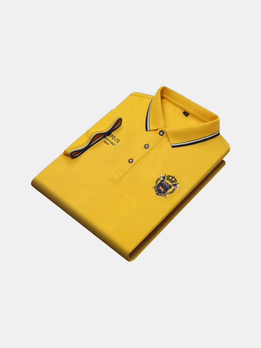 Men's Tipped Collar Embroidered Polo | Short Sleeve