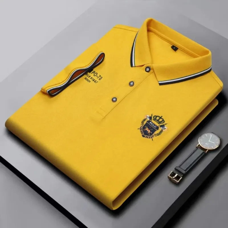 Men's Tipped Collar Embroidered Polo | Short Sleeve