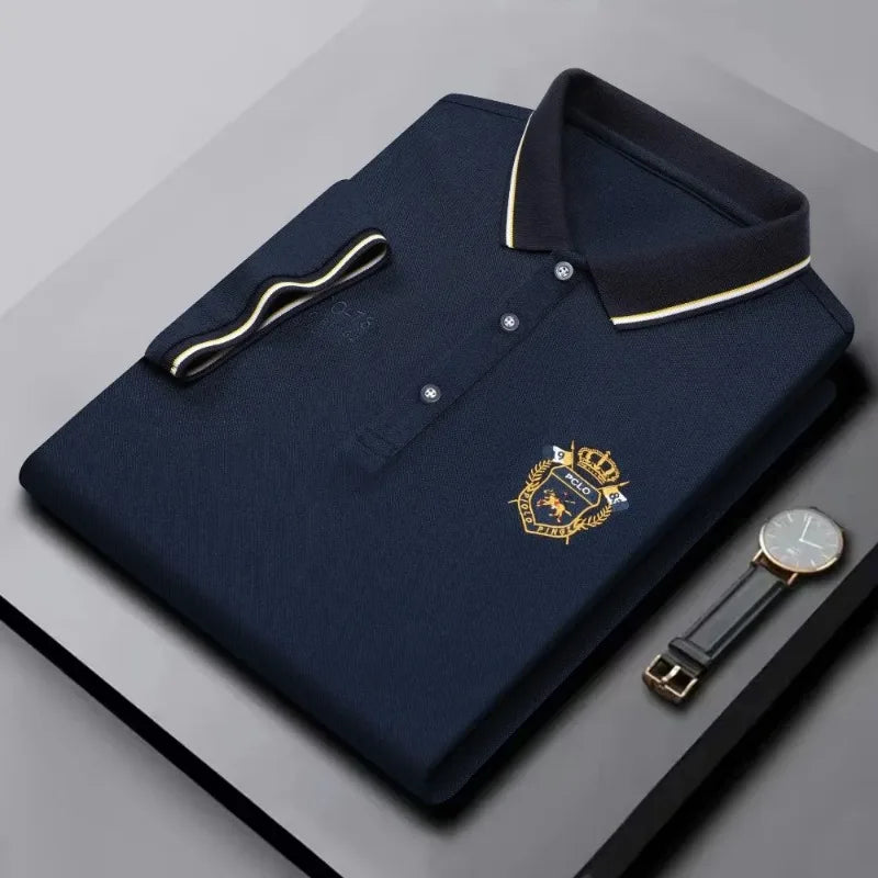 Men's Tipped Collar Embroidered Polo | Short Sleeve