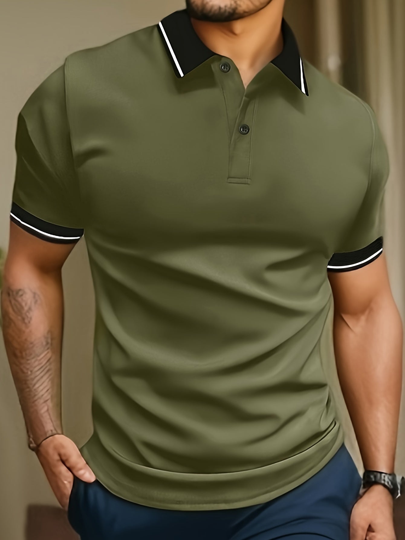 Men's Tipped Short Sleeve Polo Shirt | Slim Fit
