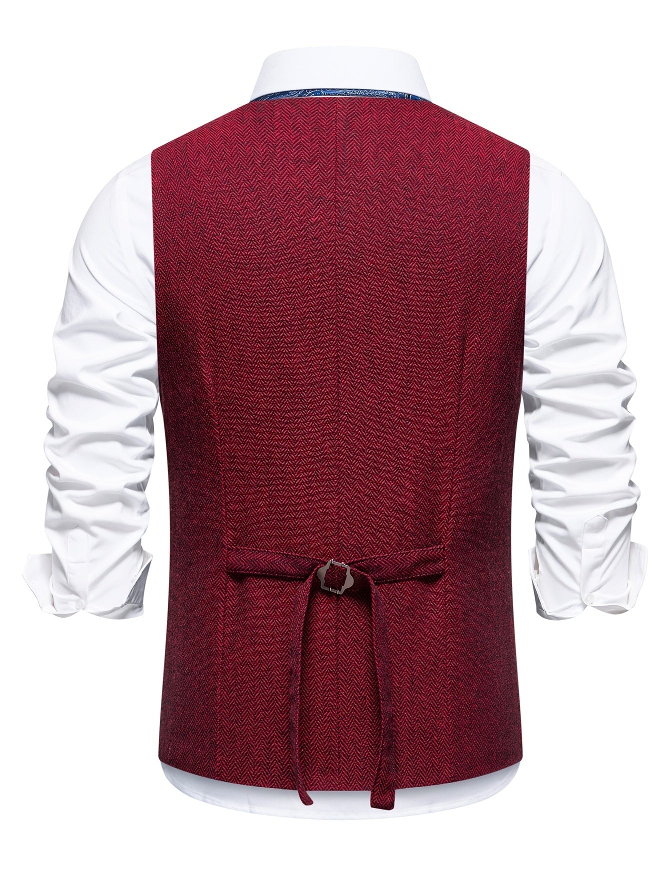 Men's Herringbone Tweed Waistcoat Suit | Double Breasted