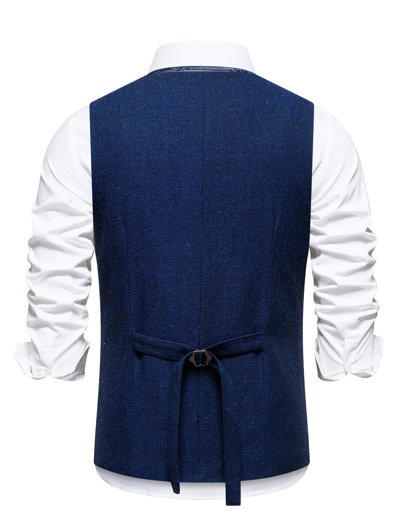 Men's Herringbone Tweed Waistcoat Suit | Double Breasted
