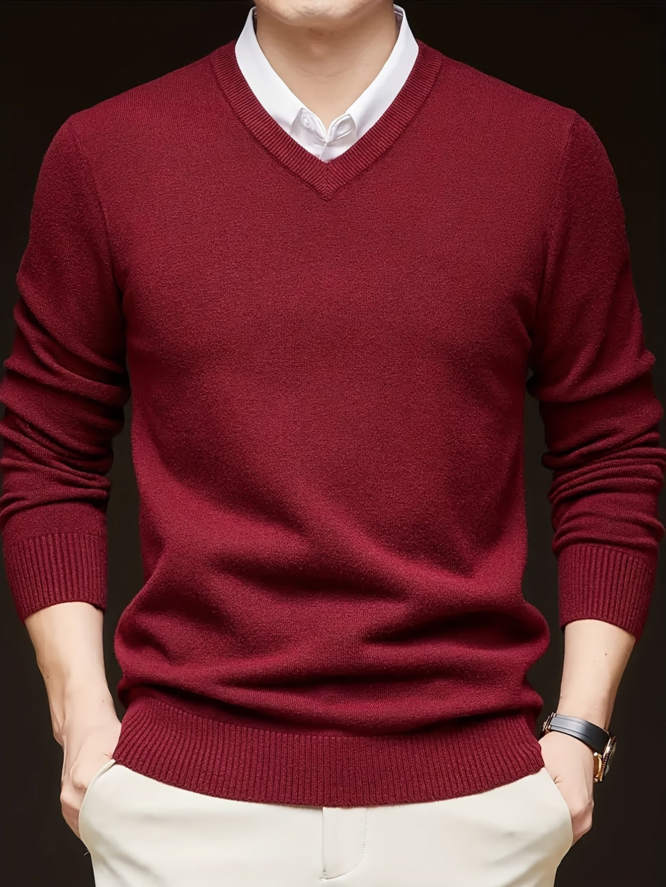 Men's V-Neck Jumper | Long Sleeve