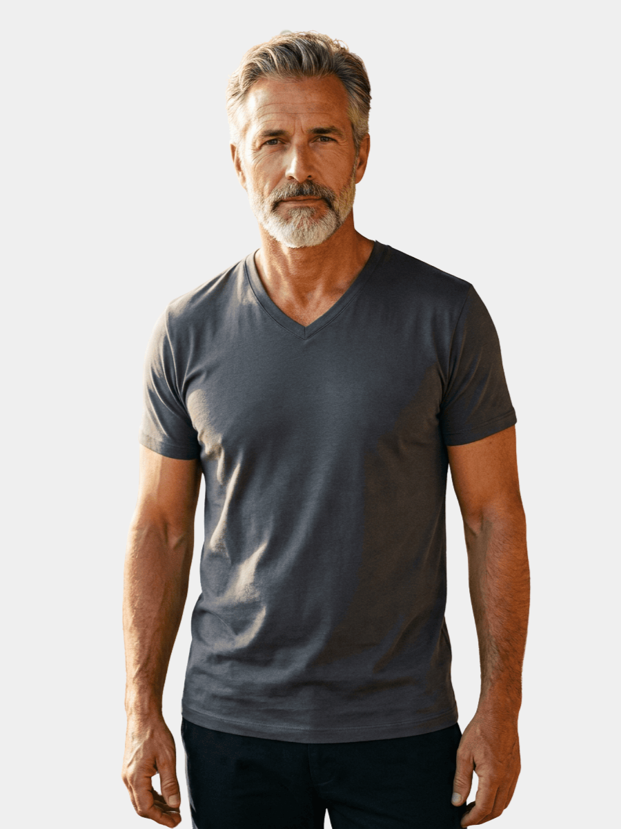 Men's V-Neck Plain T-Shirt | Slim Fit