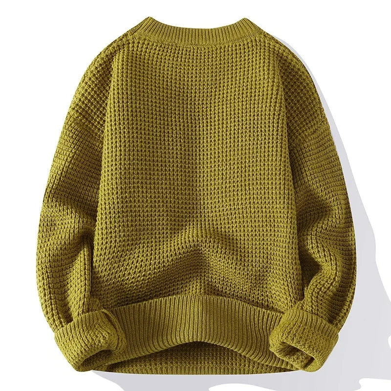Men's Waffle Knit Jumper | Crew Neck