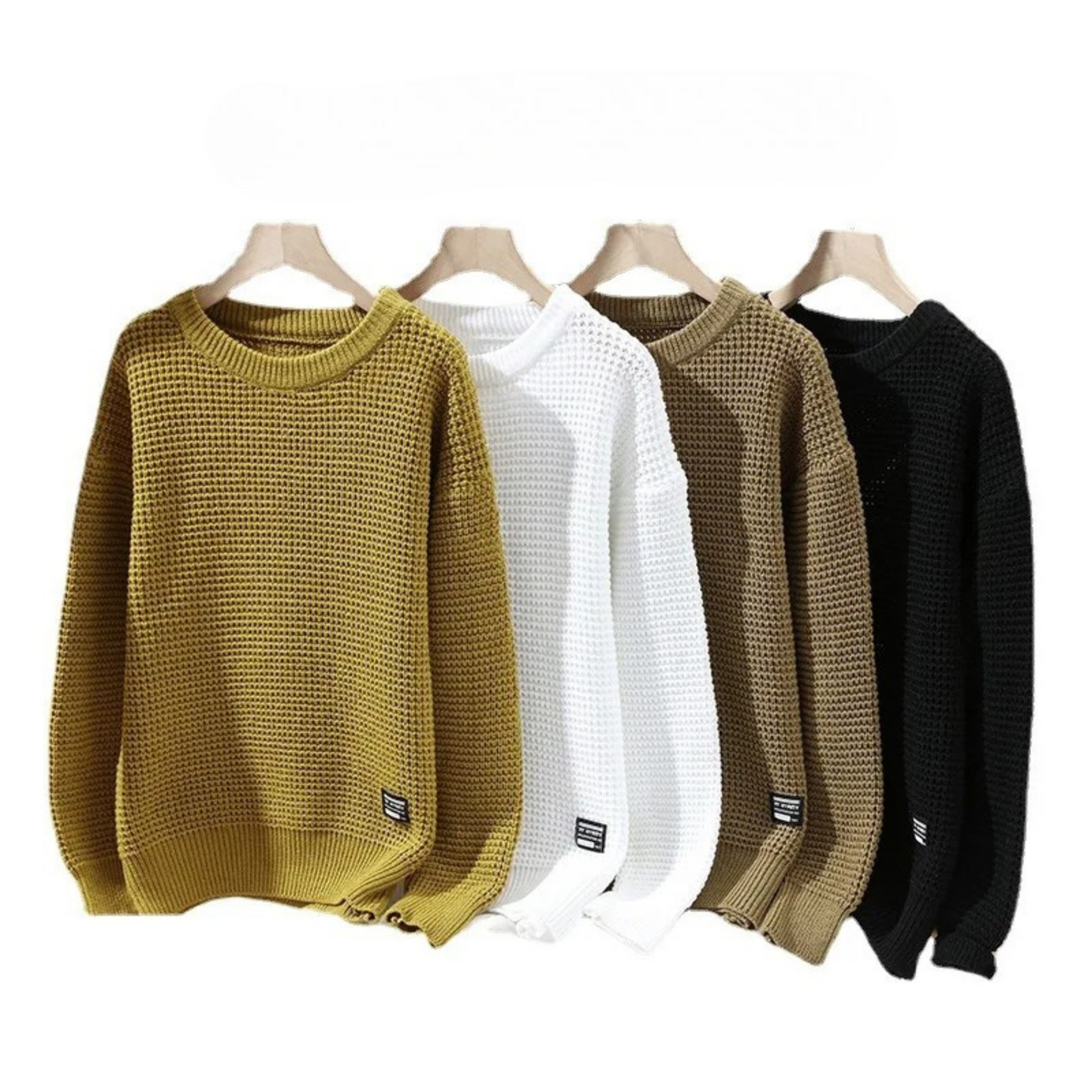 Men's Waffle Knit Jumper | Crew Neck