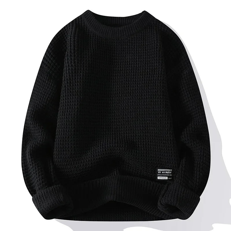 Men's Waffle Knit Jumper | Crew Neck