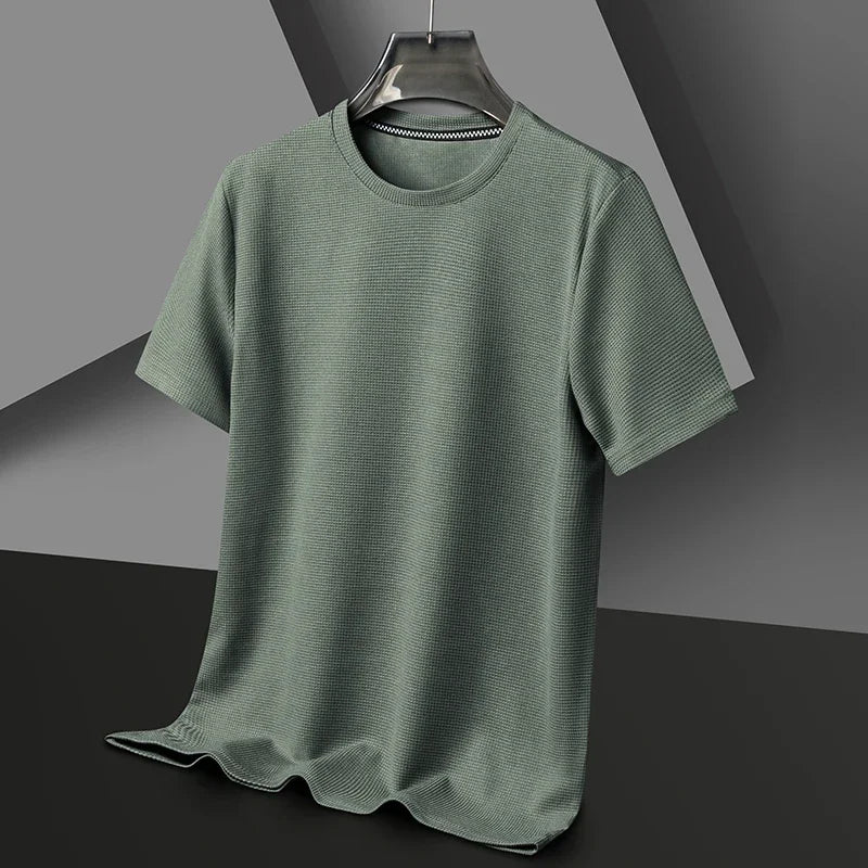 Men's Waffle Crew Neck T- T-Shirt | Short Sleeve