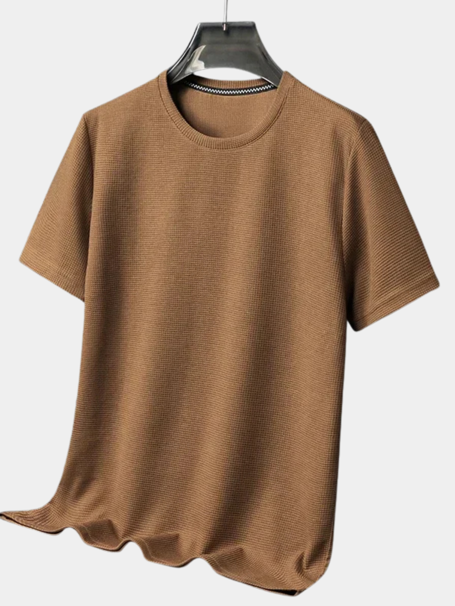 Men's Waffle Crew Neck T- T-Shirt | Short Sleeve