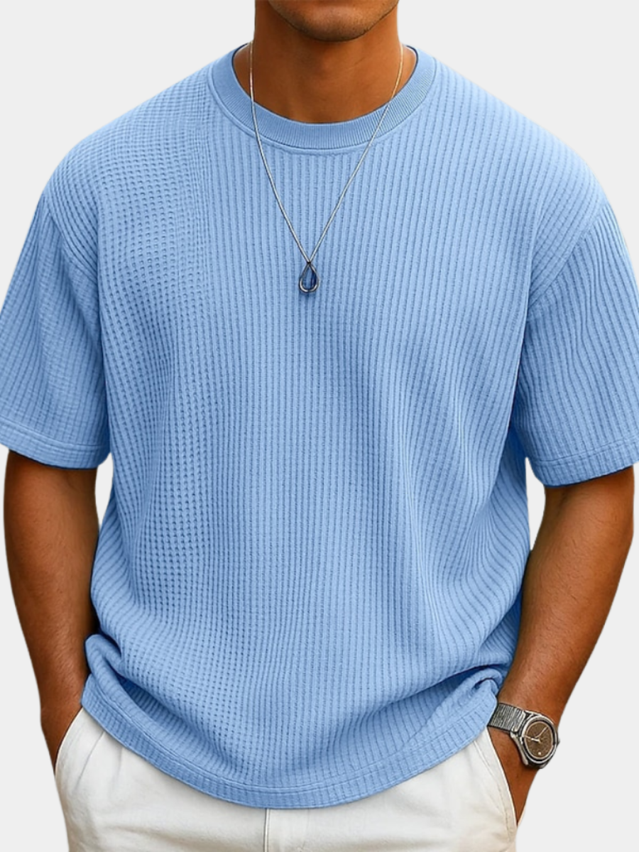 Men's Waffle Knit T- T-Shirt | Short Sleeve