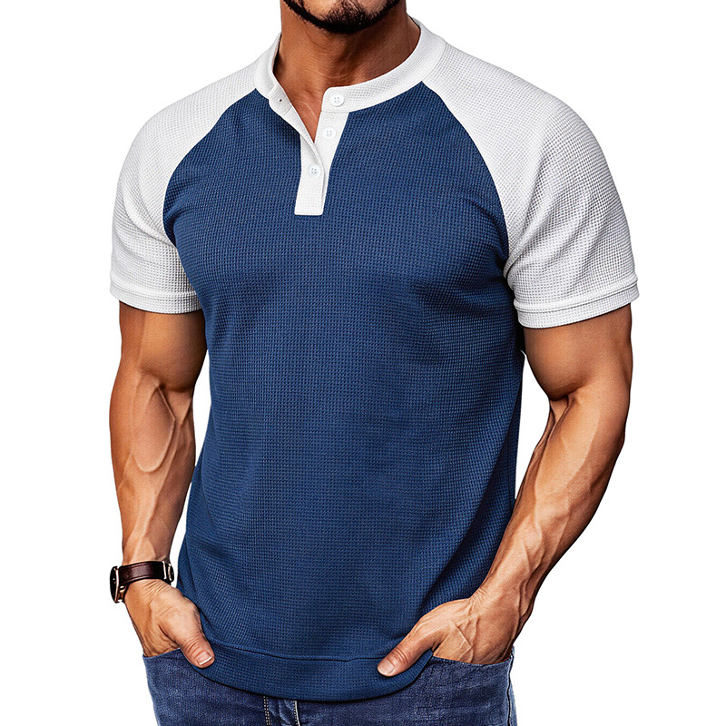 Men's Waffle Henley T-Shirt | Short Sleeve