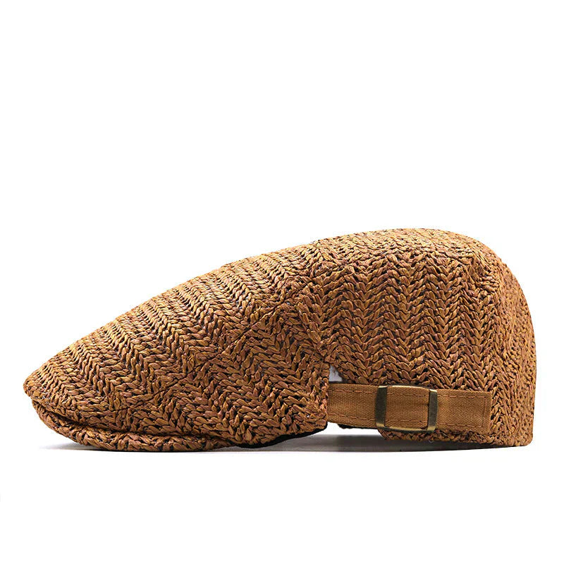 Men's Woven Flat Cap | Adjustable Fit