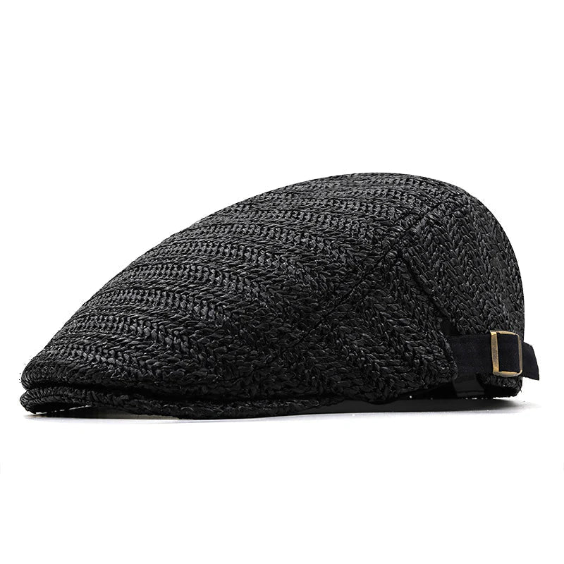 Men's Woven Flat Cap | Adjustable Fit