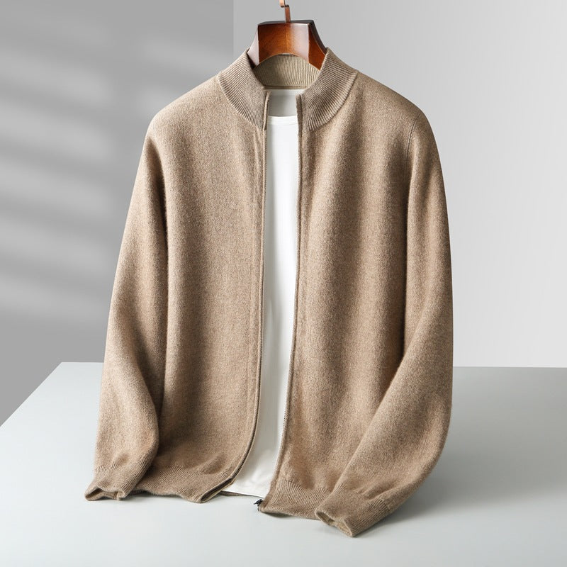 Men's Funnel Neck Zip Cardigan | Long Sleeve