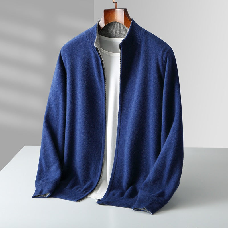 Men's Funnel Neck Zip Cardigan | Long Sleeve