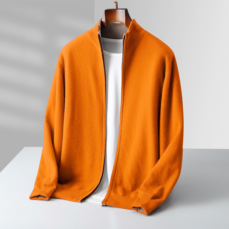 Men's Funnel Neck Zip Cardigan | Long Sleeve
