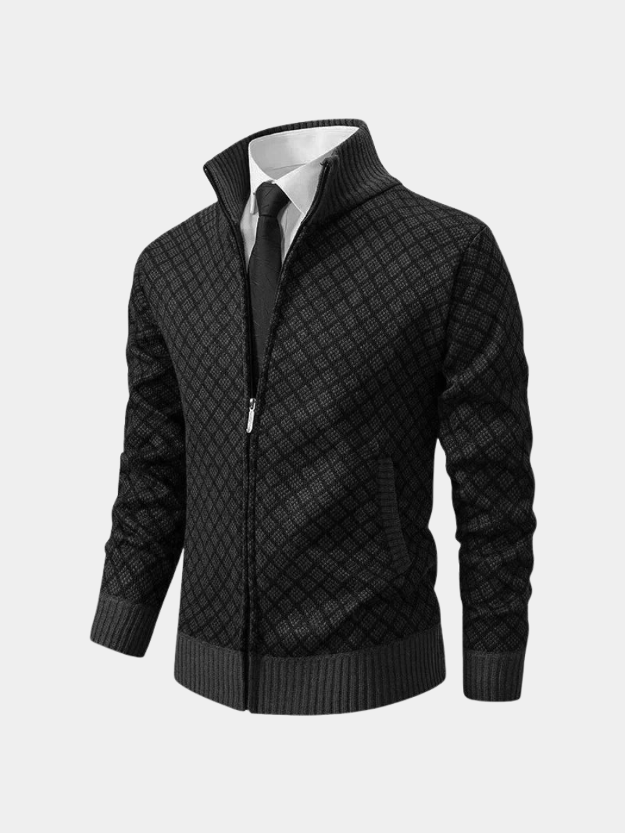 Men's Funnel Neck Cardigan | Zip Up