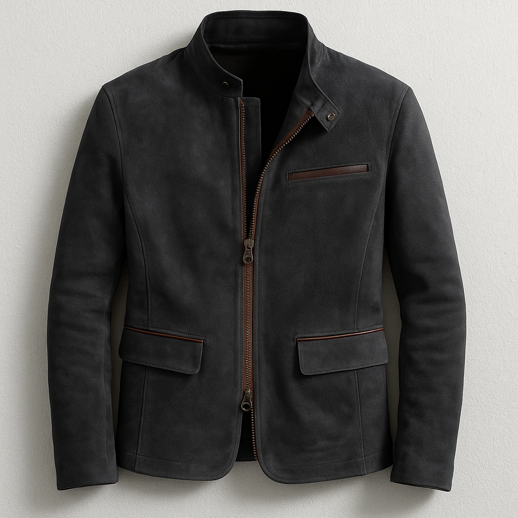 Men's Funnel Neck Zip Up Jacket | Slim Fit
