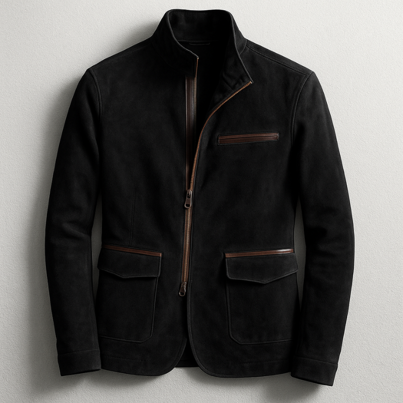 Men's Funnel Neck Zip Up Jacket | Slim Fit