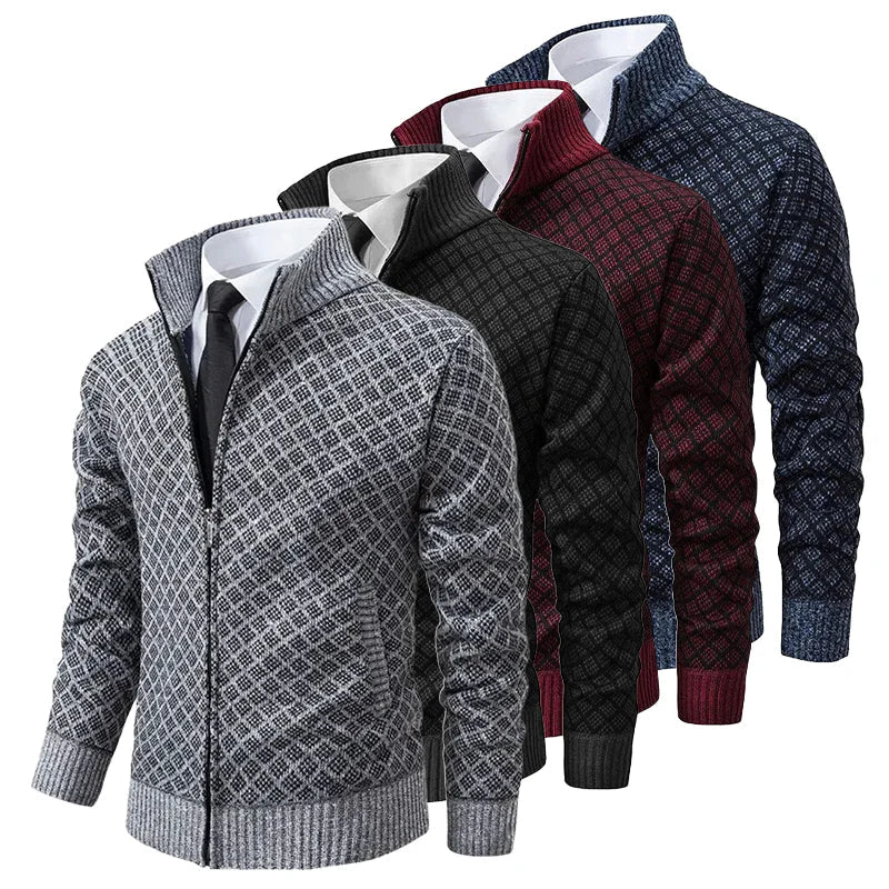 Men's Funnel Neck Zip Cardigan | Knit