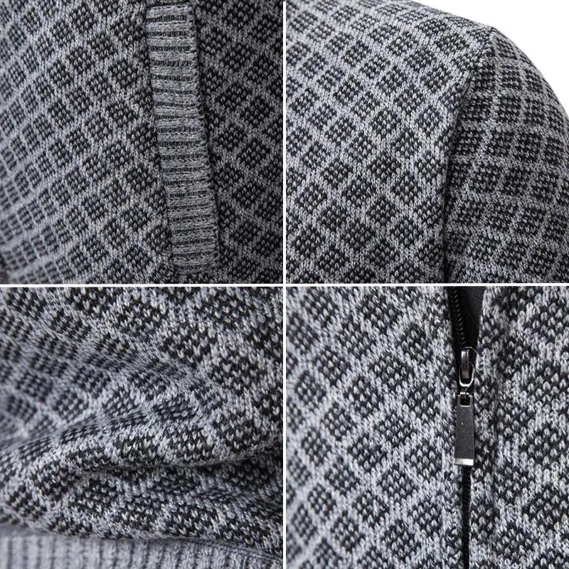 Men's Funnel Neck Zip Cardigan | Knit