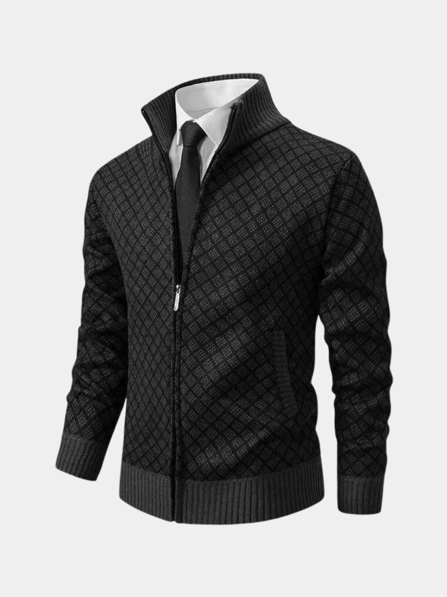 Men's Funnel Neck Zip Cardigan | Knit
