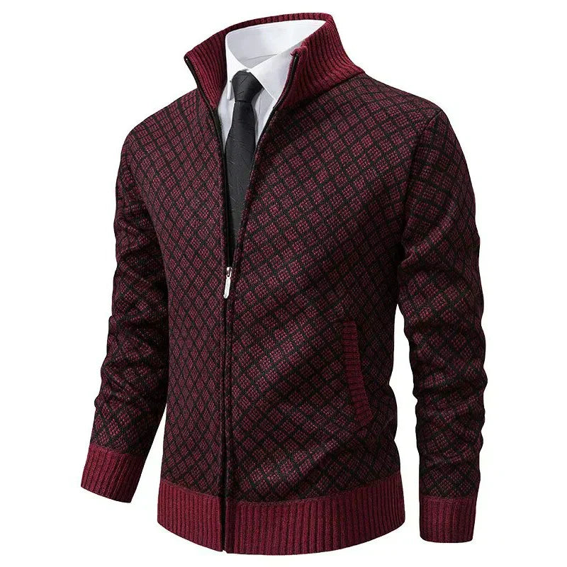 Men's Funnel Neck Zip Cardigan | Knit